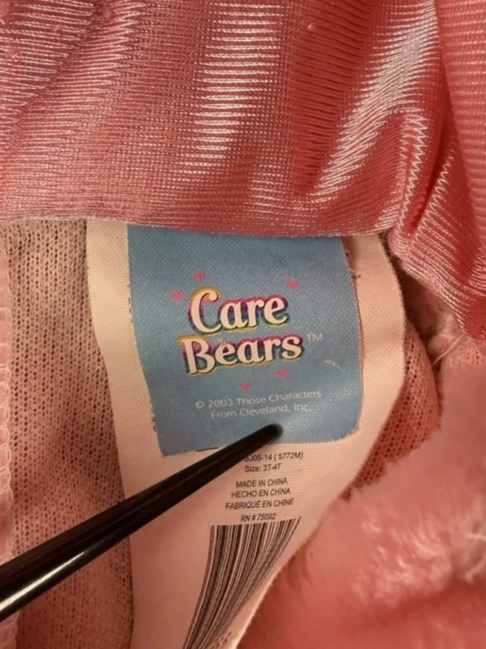 Care Bears Cheer Bear Rainbow Belly Costume Toddler 3T-4T Vintage 2003